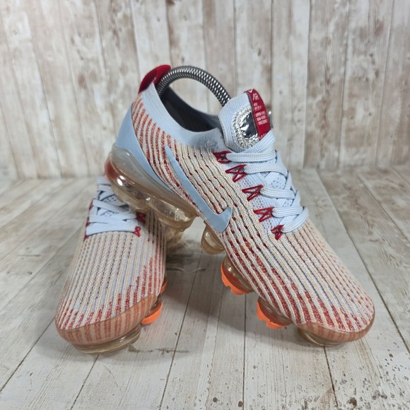 Nike‎ Air VaporMax 3 Flyknit Women's Running Shoes Crimson Light Blue Size 8 - Picture 6 of 8